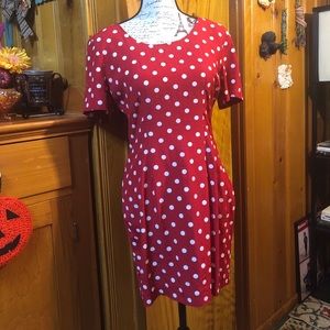 Vintage 90’s Polka-dot Dress Red